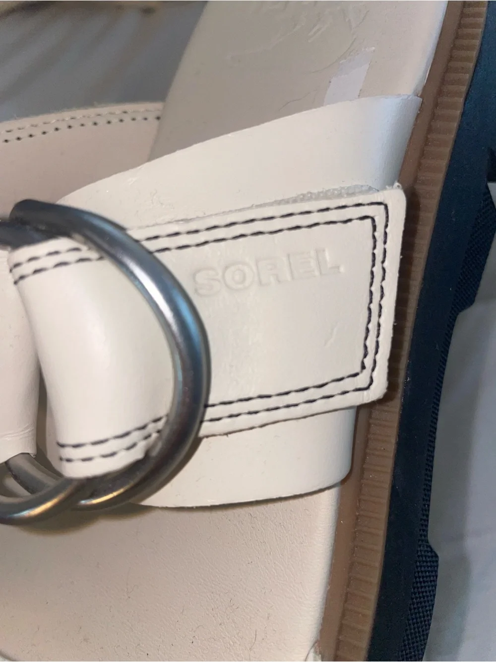 Sorel Cream Double-Strap Buckle leather, chunky Sandals - Picture 5 of 13